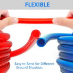 1/2 Inch PEX-B Pipe/Tool Kit: Blue & Red Each 100 Feet PEX Tubing with 62 Pack PEX Fittings - 40 Pcs Pex Stainless Steel Clamps, 2 Drop-Ear Elbow, 10 Elbow, 5 Tee, 5 Coupling