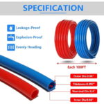 1/2 Inch Pex Tubing Plumbing Pipe,GUOFIS 200ft Pex Pipe(Blue & Red Each 100ft) with Fittings Kit