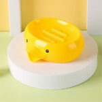 1 Pack Duck Ceramic Soap Dishes,Soap Holder with Drain,Soap Dish Container,Dish Soap Tray,Sponge Holder,Soap Tray for Shower,Bathroom,Bar,Kitchen,Counter (Duck)