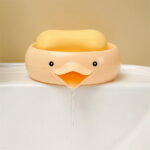 1 Pack Duck Ceramic Soap Dishes,Soap Holder with Drain,Soap Dish Container,Dish Soap Tray,Sponge Holder,Soap Tray for Shower,Bathroom,Bar,Kitchen,Counter (Duck)