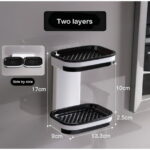 1 Pack Wall-Mounted Double Layer Soap Dish with Draining Tray - Adhesive Bathroom and Shower Soap Holder TIKA
