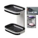 1 Pack Wall-Mounted Double Layer Soap Dish with Draining Tray - Adhesive Bathroom and Shower Soap Holder TIKA