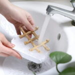 1 Pack Wooden Bamboo Square Soap Dishes for Bar Soap Holder for Shower with Drain for Bathroom Small Soap Dish Detachable (White)