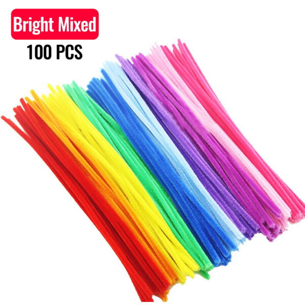 100 Pcs Pipe Cleaners for DIY Assorted Colors Twisting Rods for Flower Making,30cm Flexible Arts & Crafts Material,Fade Simulation Strips for Bouquets & Handmade Gifts