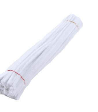 100Pc Pipe Cleanerpipe Cleaner for Craft Colanlan Plush Monochrome Clearance 100Pc Chenille Stem Solid Color Pipe Cleaners Set for Diy Arts Crafts Decorations, White