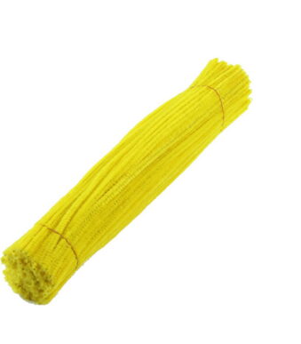 100Pc Pipe Cleanerpipe Cleaner for Craft Colanlan Plush Monochrome Clearance 100Pc Chenille Stem Solid Color Pipe Cleaners Set for Diy Arts Crafts Decorations, Yellow