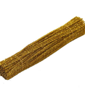 100Pc Pipe Cleanerpipe Cleaner for Craft Colanlan Plush Monochrome Clearance 100Pc Chenille Stem Solid Color Pipe Cleaners Set for Diy Arts Crafts Decorations, Gold