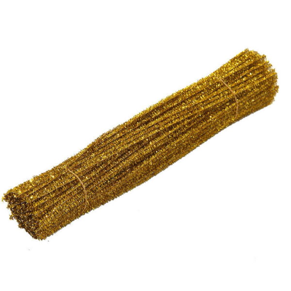 100Pc Pipe Cleanerpipe Cleaner for Craft Colanlan Plush Monochrome Clearance 100Pc Chenille Stem Solid Color Pipe Cleaners Set for Diy Arts Crafts Decorations, Gold