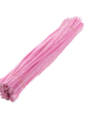 100Pc Pipe Cleanerpipe Cleaner for Craft Colanlan Plush Monochrome Clearance 100Pc Chenille Stem Solid Color Pipe Cleaners Set for Diy Arts Crafts Decorations, Pink