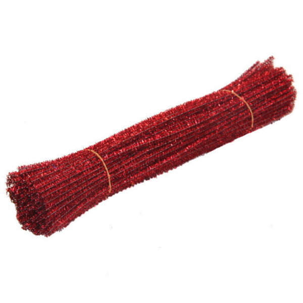 100Pc Pipe Cleanerpipe Cleaner for Craft Colanlan Plush Monochrome Clearance 100Pc Chenille Stem Solid Color Pipe Cleaners Set for Diy Arts Crafts Decorations, Red