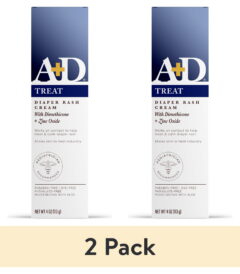 (2 pack) A+D Medicated Diaper Rash Cream with Zinc, 4oz