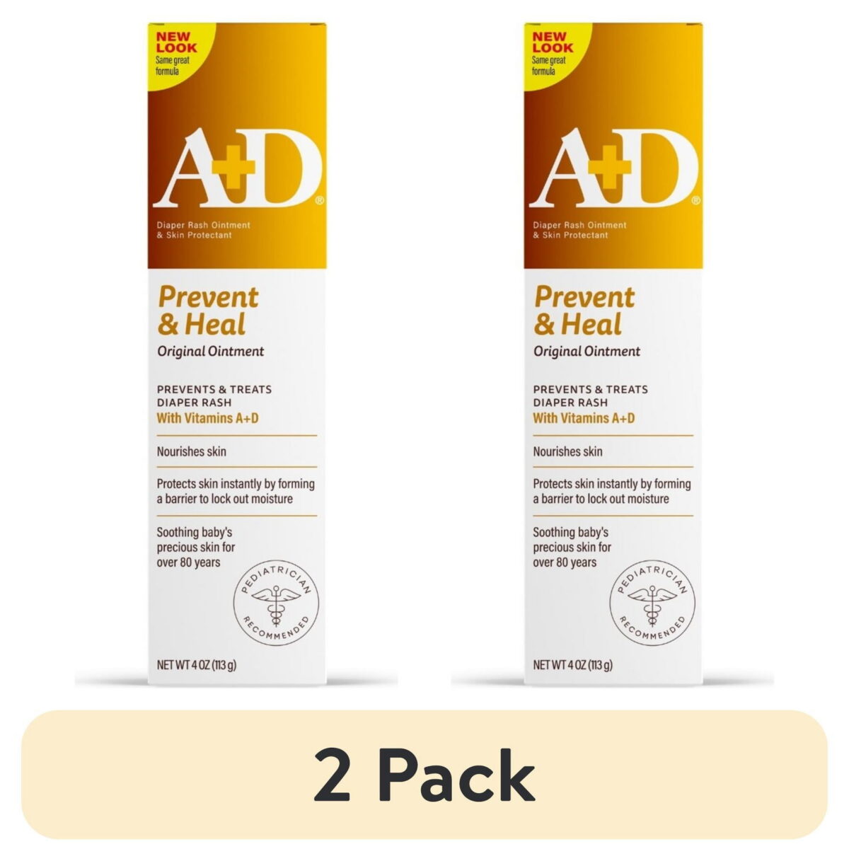 (2 pack) A+D Original Diaper Rash Ointment, 4oz