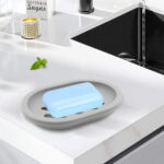 2 Pack Bar Soap Holder, Keep Soap Bars Dry Clean, Soap Dish SoapTray, Bathroom Soap Dish, Bathtub Soap Dish (Gray)