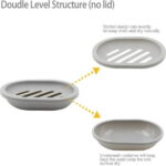 2 Pack Bar Soap Holder, Keep Soap Bars Dry Clean, Soap Dish SoapTray, Bathroom Soap Dish, Bathtub Soap Dish (Gray)