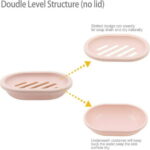 2 Pack Bathroom Soap Saver Case Box Container, Soap Holder/Tray, Soap Dish for Shower, Stop Mushy Soap (Pink)