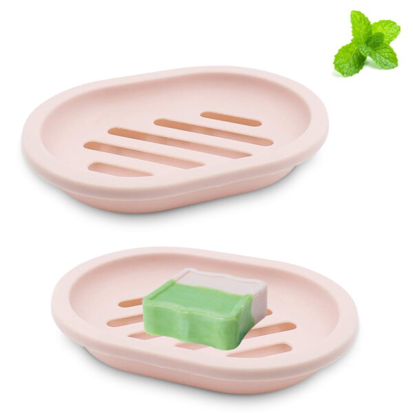 2 Pack Bathroom Soap Saver Case Box Container, Soap Holder/Tray, Soap Dish for Shower, Stop Mushy Soap (Pink)