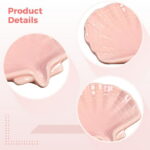 2 Pack Ceramic Soap Dishes - Stylish Seashell Soap Dishes | Decorative Soap Trays for Bathroom & Shower - Self-Draining, Non-Slip | Doubles as Jewelry Holder (White & Pink)