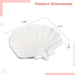 2 Pack Ceramic Soap Dishes - Stylish Seashell Soap Dishes | Decorative Soap Trays for Bathroom & Shower - Self-Draining, Non-Slip | Doubles as Jewelry Holder (White & Pink)