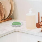 2 Pack Ceramic Soap Dishes - Stylish Seashell Soap Dishes | Decorative Soap Trays for Bathroom & Shower - Self-Draining, Non-Slip | Doubles as Jewelry Holder (White & Pink)