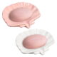 2 Pack Ceramic Soap Dishes - Stylish Seashell Soap Dishes | Decorative Soap Trays for Bathroom & Shower - Self-Draining, Non-Slip | Doubles as Jewelry Holder (White & Pink)