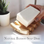 2 Pack of Soap Dishes for Bathroom | Rustic Cross-Rib Bamboo Soap Dish, Bar Soap Holder, Sponge Holder, Offset Rib Design | Natural, Sustainable Bamboo Bathroom Accessories