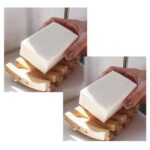 2 Pack of Soap Dishes for Bathroom | Rustic Cross-Rib Bamboo Soap Dish, Bar Soap Holder, Sponge Holder, Offset Rib Design | Natural, Sustainable Bamboo Bathroom Accessories