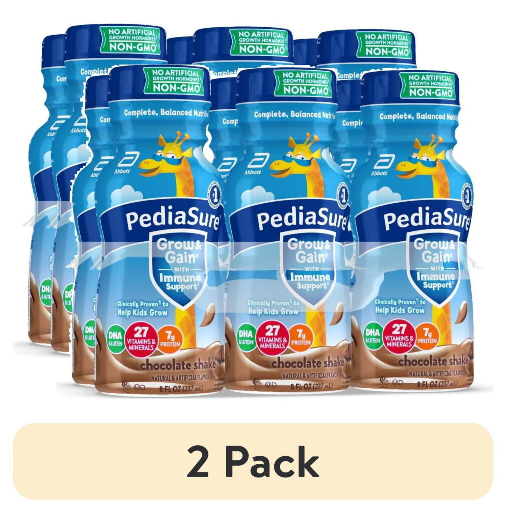 (2 pack) PediaSure Grow & Gain with Immune Support, 7g Protein, Chocolate, 8-fl-oz Bottle, 6 Shakes
