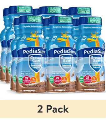 (2 pack) PediaSure Grow & Gain with Immune Support, 7g Protein, Chocolate, 8-fl-oz Bottle, 6 Shakes