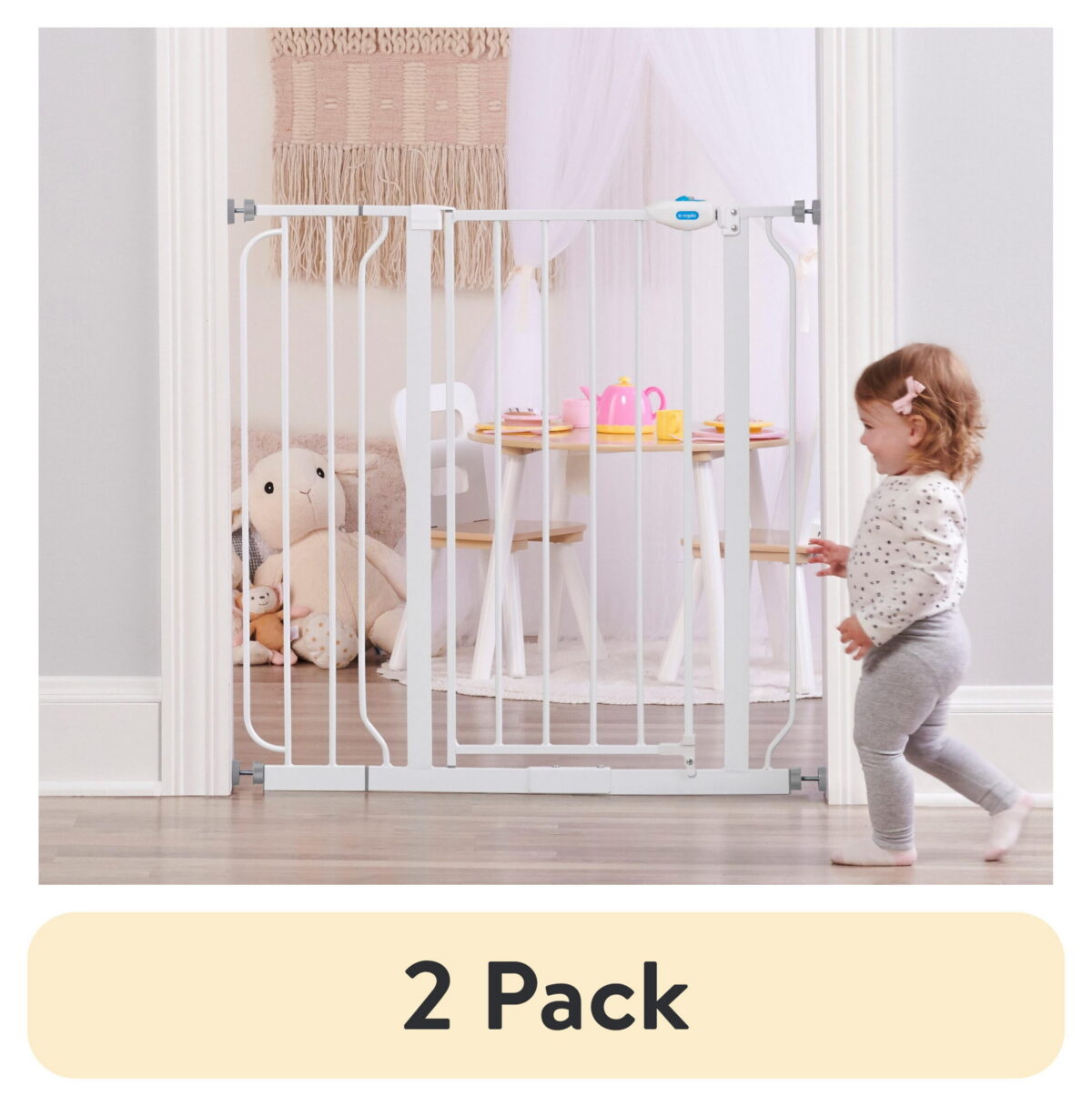 (2 pack) Regalo Easy Step® Extra Tall Walk Thru Baby Gate, Age Group 6 to 24 Months