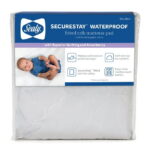 (2 pack) Sealy SecureStay Waterproof Crib Mattress Pad, Easy Clean Washable, Crib/Toddler Bed, White
