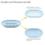 2-Pack Soap Dish with Drain, Soap Holder, Soap Saver, Easy Cleaning, Dry, Stop Mushy Soap (Blue)