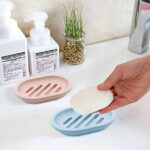 2-Pack Soap Dish with Drain, Soap Holder, Soap Saver, Easy Cleaning, Dry, Stop Mushy Soap (Blue)