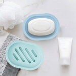 2-Pack Soap Dish with Drain, Soap Holder, Soap Saver, Easy Cleaning, Dry, Stop Mushy Soap (Blue)