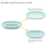 2-Pack Soap Dish with Drain, Soap Holder, Soap Saver, Easy Cleaning, Dry, Stop Mushy Soap (Green)