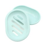 2-Pack Soap Dish with Drain, Soap Holder, Soap Saver, Easy Cleaning, Dry, Stop Mushy Soap (Green)