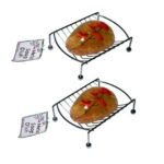 2 Pc Soap Dish Drain Metal Pedestal Holder Dispenser Bathroom Kitchen Home Saver