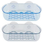 2 Pc Wall Mount Shower Bath Soap Bar Holder Dish Tray Suction Cups Draining Rack