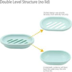 2 Pcs Soap Dish, Easy Cleaning Soap Saver, Stop Mushy Soap Tray Suitable for Kitchen, Bathroom, Soap Container (Green)