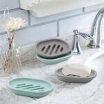 2 Pcs Soap Dish, Easy Cleaning Soap Saver, Stop Mushy Soap Tray Suitable for Kitchen, Bathroom, Soap Container (Green)
