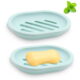 2 Pcs Soap Dish, Easy Cleaning Soap Saver, Stop Mushy Soap Tray Suitable for Kitchen, Bathroom, Soap Container (Green)
