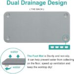 2 Pcs Water Absorbing Stone Drying Trays for Bathroom Sink Kitchen Counter Soap Dish Dispenser Sponge Holder White Ceramic Bathroom Vanity Quick Dry Stone Mat for Kitchen Sink...