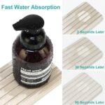 2 Pcs Water Absorbing Stone Drying Trays for Bathroom Sink Kitchen Counter Soap Dish Dispenser Sponge Holder White Ceramic Bathroom Vanity Quick Dry Stone Mat for Kitchen Sink...