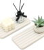 2 Pcs Water Absorbing Stone Drying Trays for Bathroom Sink Kitchen Counter Soap Dish Dispenser Sponge Holder White Ceramic Bathroom Vanity Quick Dry Stone Mat for Kitchen Sink...