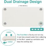 2 Pcs Water Absorbing Stone Drying Trays for Bathroom Sink Kitchen Counter Soap Dish Dispenser Sponge Holder White Ceramic Bathroom Vanity Quick Dry Stone Mat for Kitchen Sink...