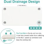 2 Pcs Water Absorbing Stone Drying Trays for Bathroom Sink Kitchen Counter Soap Dish Dispenser Sponge Holder White Ceramic Bathroom Vanity Quick Dry Stone Mat for Kitchen Sink...