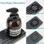2 Pcs Water Absorbing Stone Drying Trays for Bathroom Sink Kitchen Counter Soap Dish Dispenser Sponge Holder White Ceramic Bathroom Vanity Quick Dry Stone Mat for Kitchen Sink...
