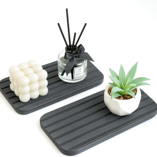 2 Pcs Water Absorbing Stone Drying Trays for Bathroom Sink Kitchen Counter Soap Dish Dispenser Sponge Holder White Ceramic Bathroom Vanity Quick Dry Stone Mat for Kitchen Sink...