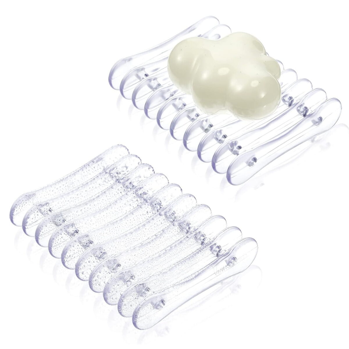 2 Pieces Clear Plastic Bar Soap Holder Self Draining Soap Dish Soap Savers Soap Clear Soap Tray Soap Dish for Bathroom Shower Kitchen Hotel