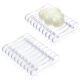 2 Pieces Clear Plastic Bar Soap Holder Self Draining Soap Dish Soap Savers Soap Clear Soap Tray Soap Dish for Bathroom Shower Kitchen Hotel