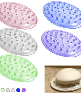 2 Plastic Soap Holder Soap Dish Bar Saver Tray Hole Kitchen Bath Shower Counter